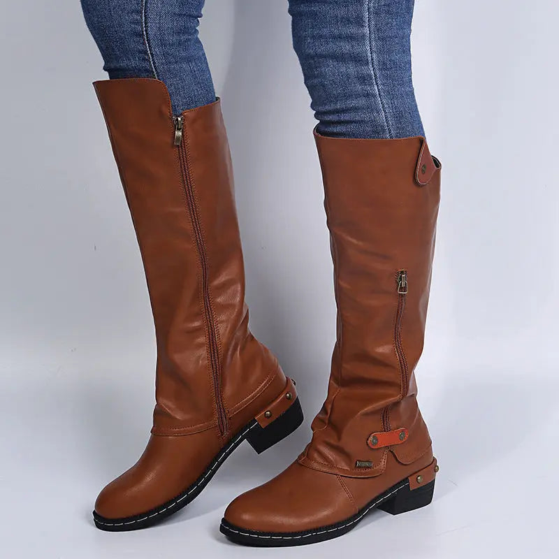 Bottines Femme Zipées à Fermeture Éclair Élégantes et Confortables pour Travail et Sorties