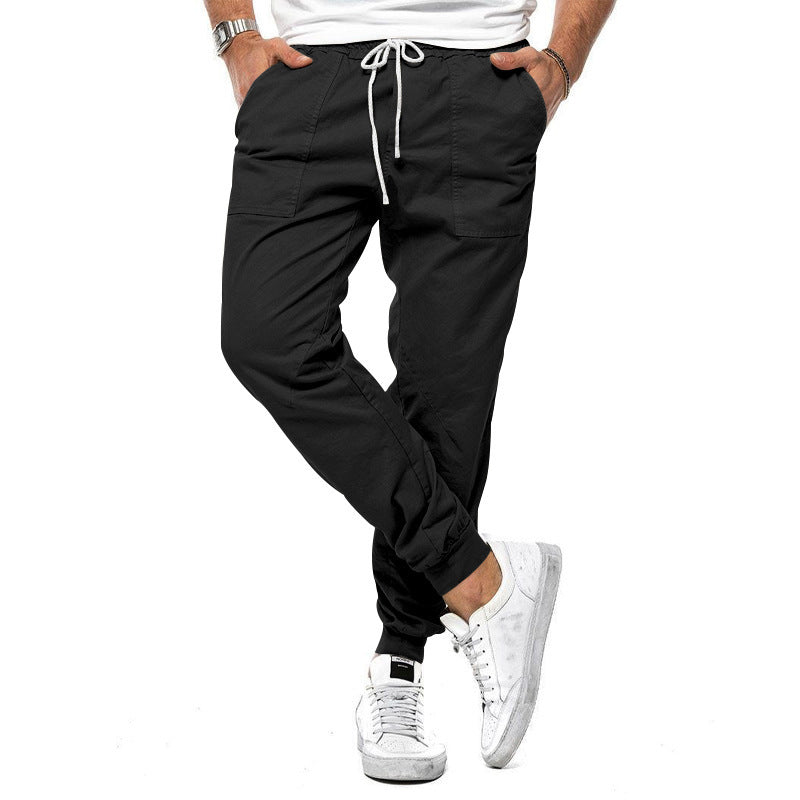 Bequeme Herrenhose im unifarbenen Freizeitdesign