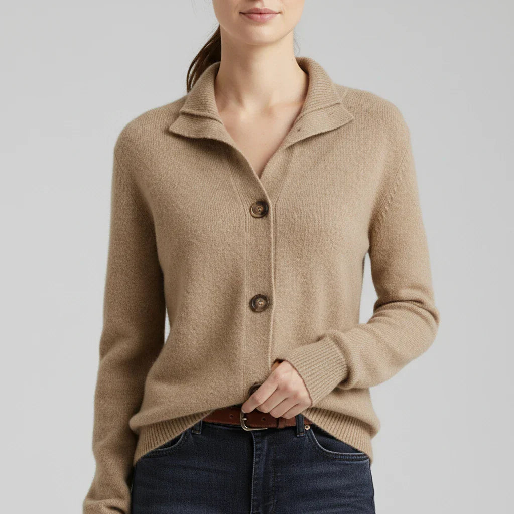 Pull Boutonné Femme Col Chemise En Maille Côtelée Décontracté Chic Pour Superpositions Quotidiennes