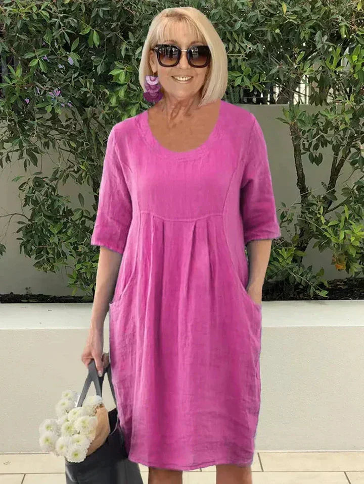 Baumwoll-Leinenkleid von Janet