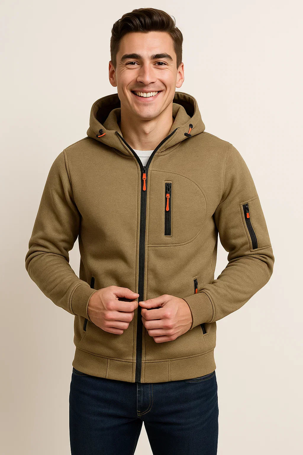Sweat À Capuche Zippé Pour Homme Amawinc Confort Quotidien Style Moderne Idéal Pour Matins Frais et Sorties Décontractées