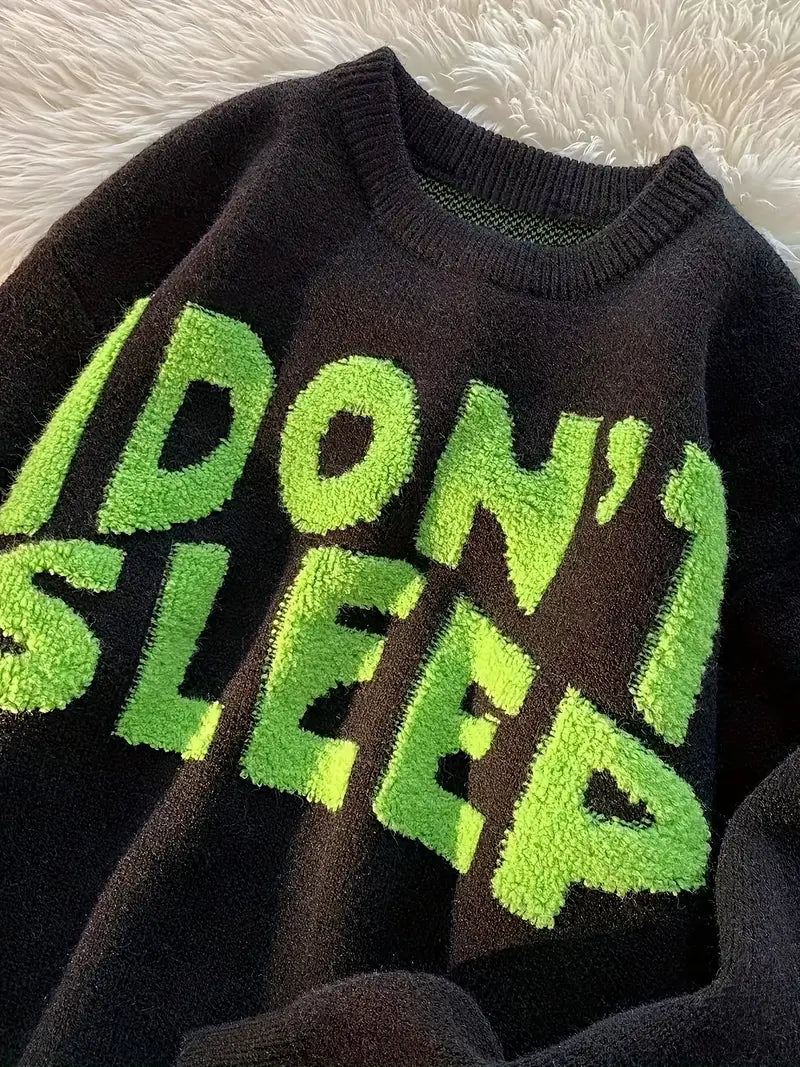 Bequemer Crewneck-Pullover mit Buchstabenprint für Casual-Look von Fudus