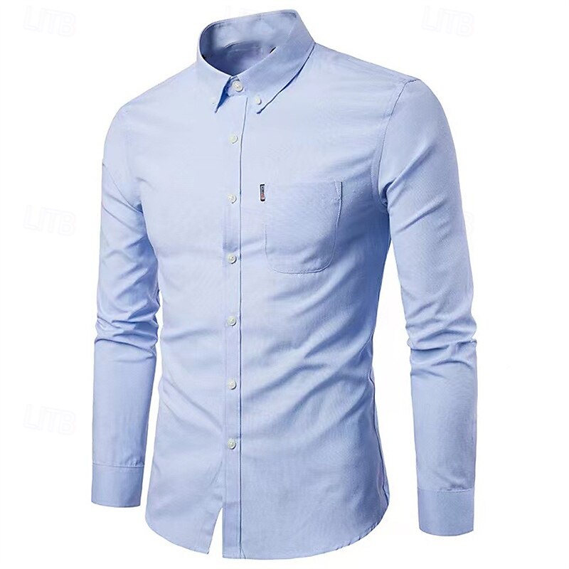 Chemise Pour Homme Décontractée Boutonnée Avec Poche Poitrine Pour Confort Quotidien Amawinc