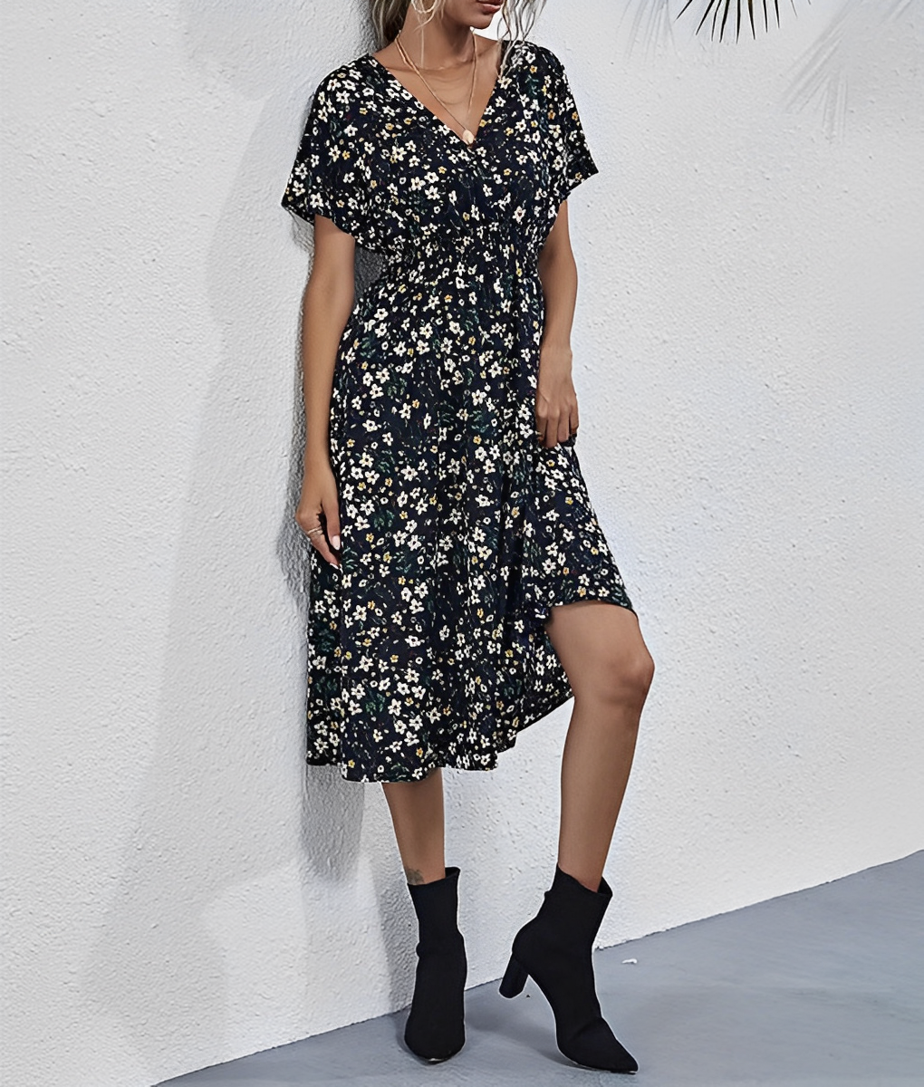 Elegantes knielanges Kleid Leonie mit Blumenmuster