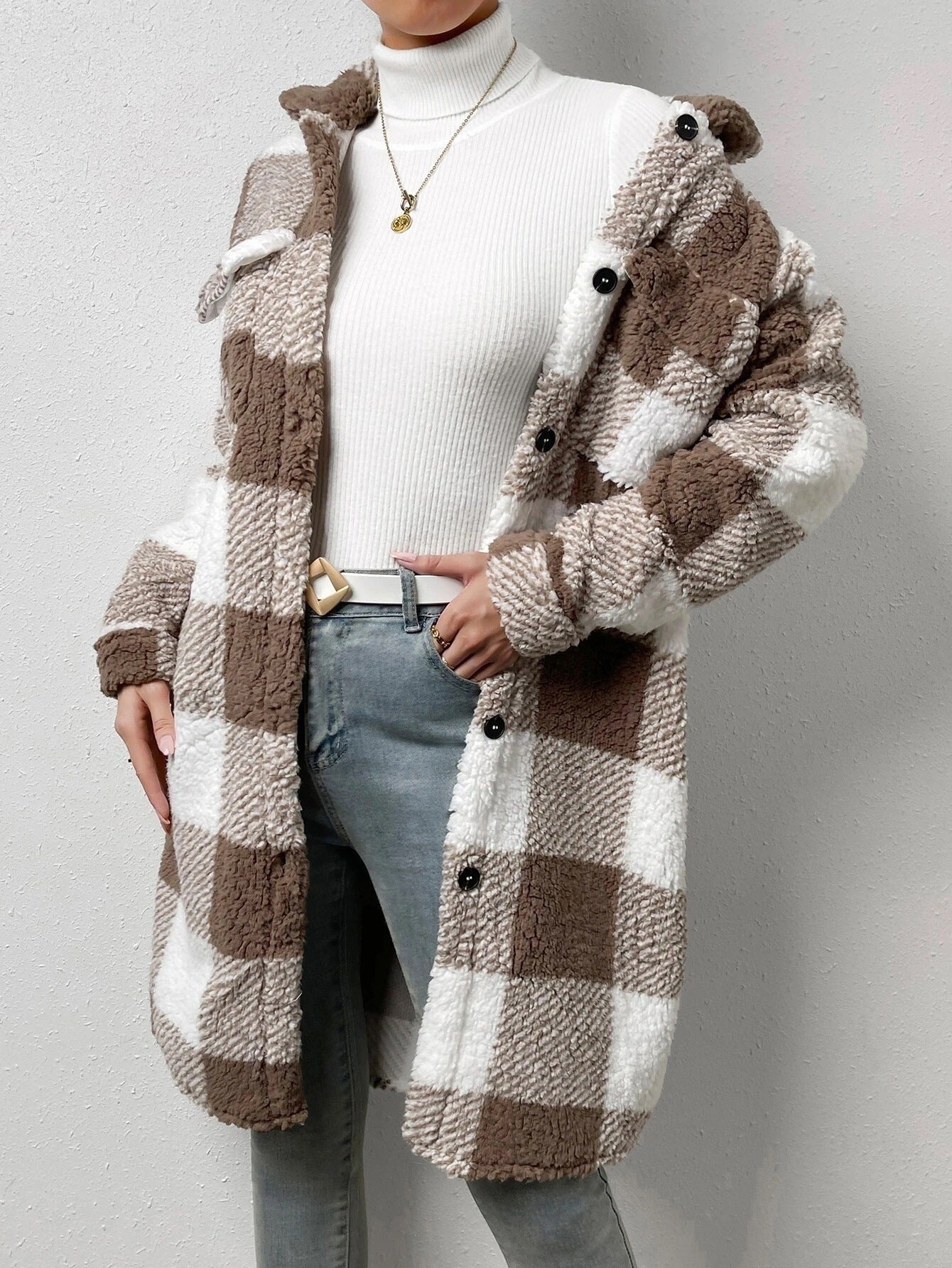 Zarter kariert Wollmantel von Céline™️