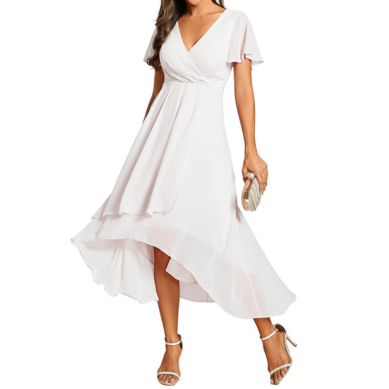 Robe Morgan en Mousseline de Soie à Tombé Aérien Pour Mariages et Soirées Amawinc
