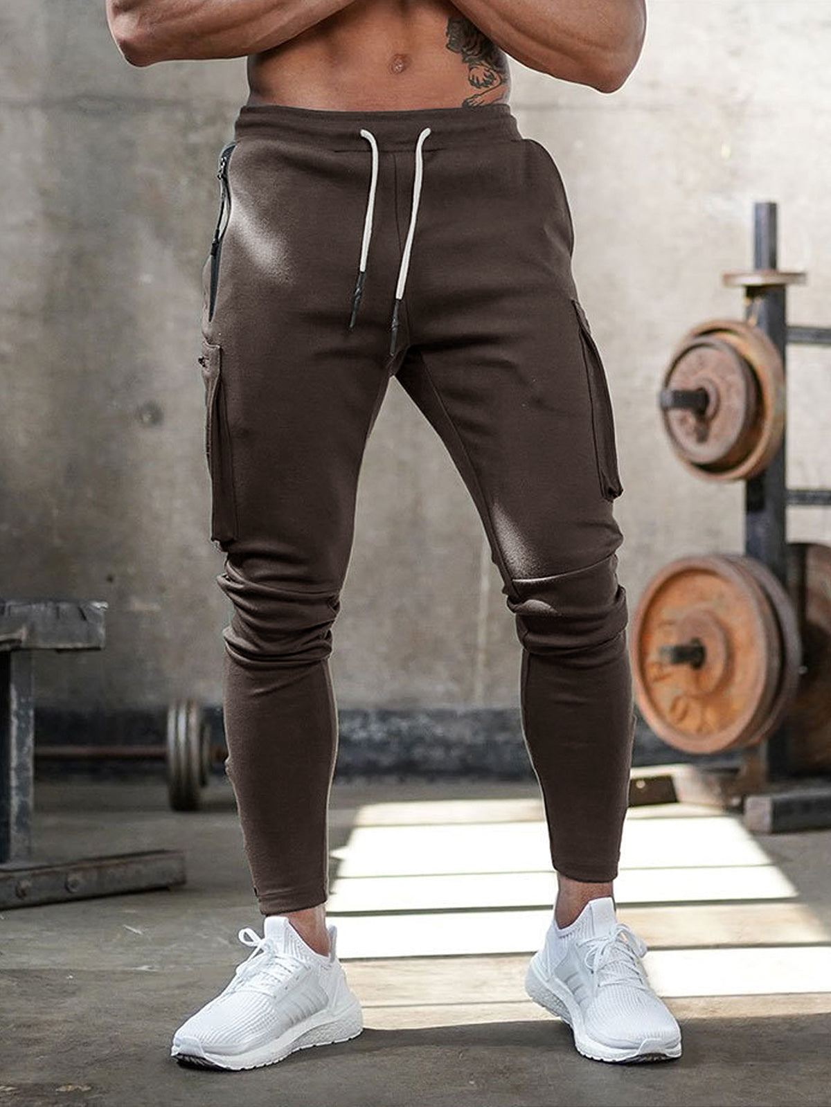 Pantalon Jogger Homme Caleb Sport Respirant Tissu Élastique Confort Toute La Journée Avec Poches Style Athlétique
