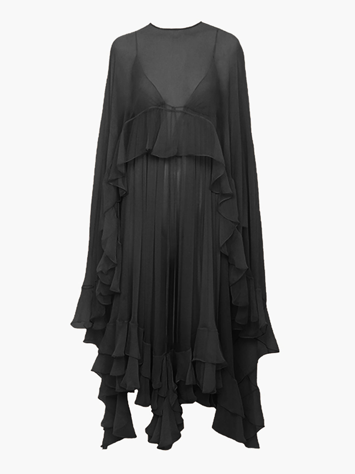 Robe En Chiffon À Couches Avec Cape Amawinc Maxi Romantique Pour Mariage Vacances Et Célébrations Weekends