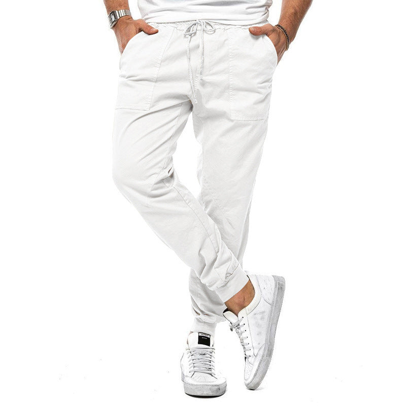 Bequeme Herrenhose im unifarbenen Freizeitdesign