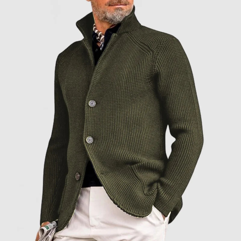Cardigan En Maille Bleu Marine Pour Homme Amawinc À Boutons Confort Chaleur Et Style Nordique