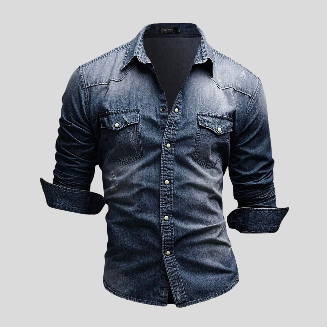 Davian Jeanshemd für Herren: Vielseitiges Denimhemd mit Brusttasche