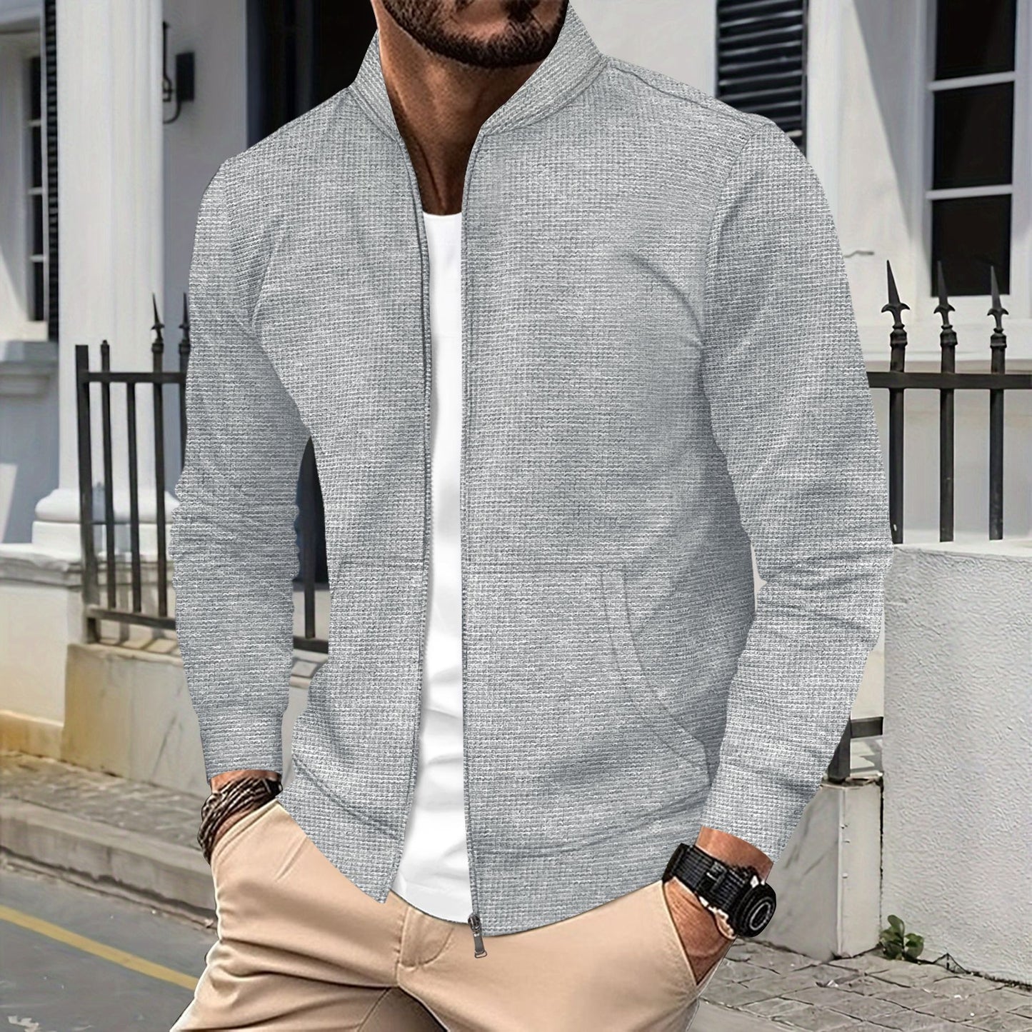 Baseballjacke für Herren von Cliff mit Reißverschluss