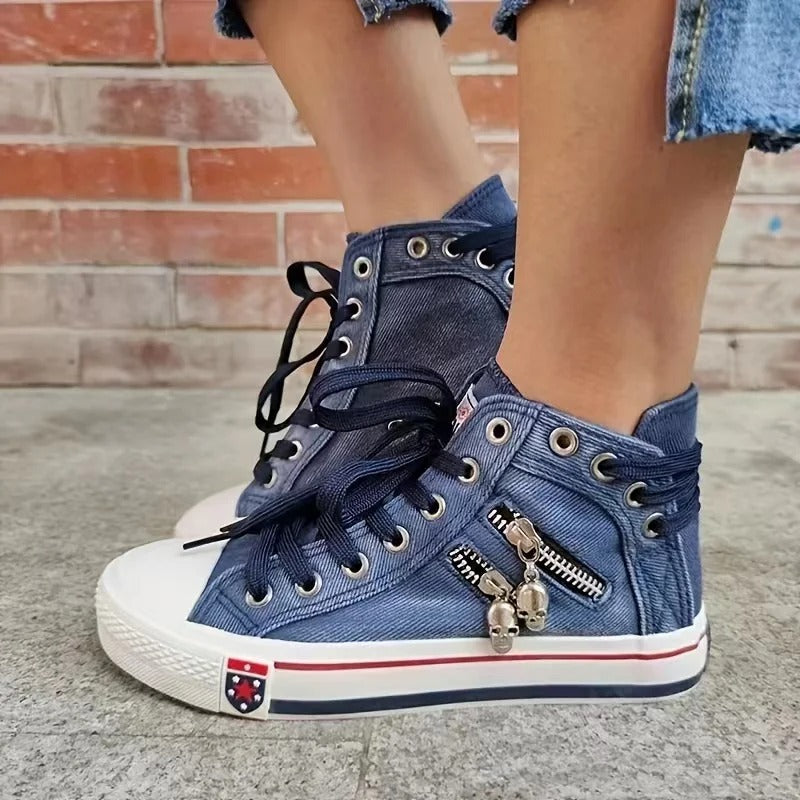 Denim-Style Sneaker - Adela