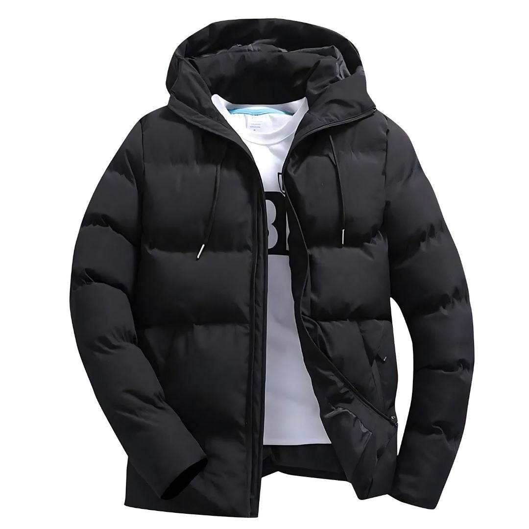 Veste Puffer Oscar Pour Homme À Capuche Avec Cordon Et Poches Zippées Sécurisées Pour Un Confort Optimal