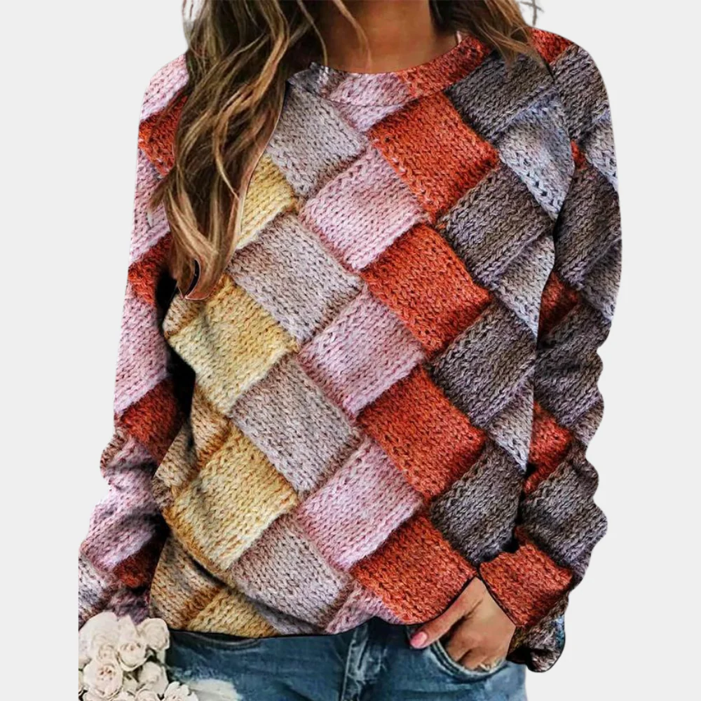 Pull Femme En Laine Épais Tricot Maille Câble Coupe Décontractée Manches Longues