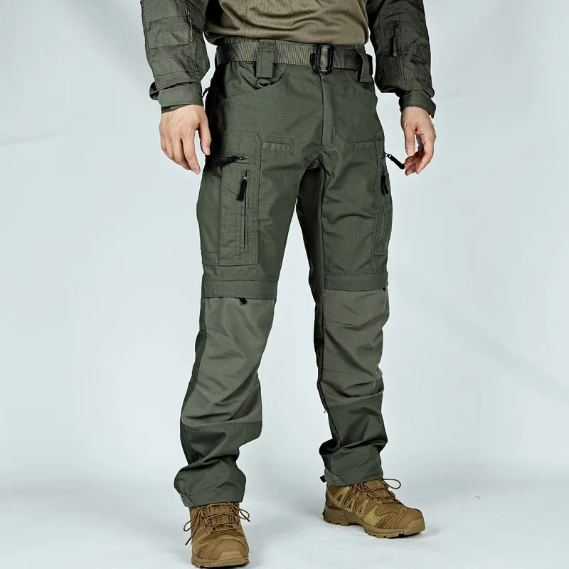 Amawinc Pantalon Cargo Homme Ripstop Slim Droite Avec Poches Cargo Multiples Et Genoux Renforcés