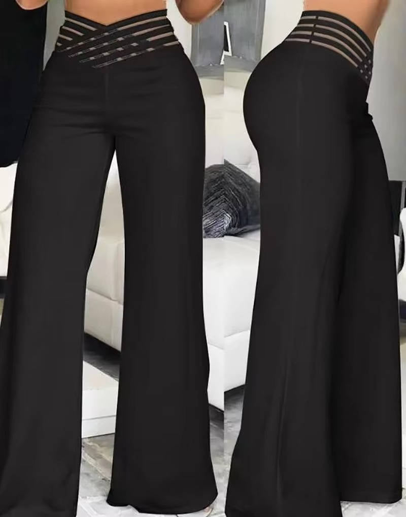 Amawinc Pantalon Évasé Taille Haute Pour Femmes Confortable Et Polyvalent Du Bureau Au Dîner