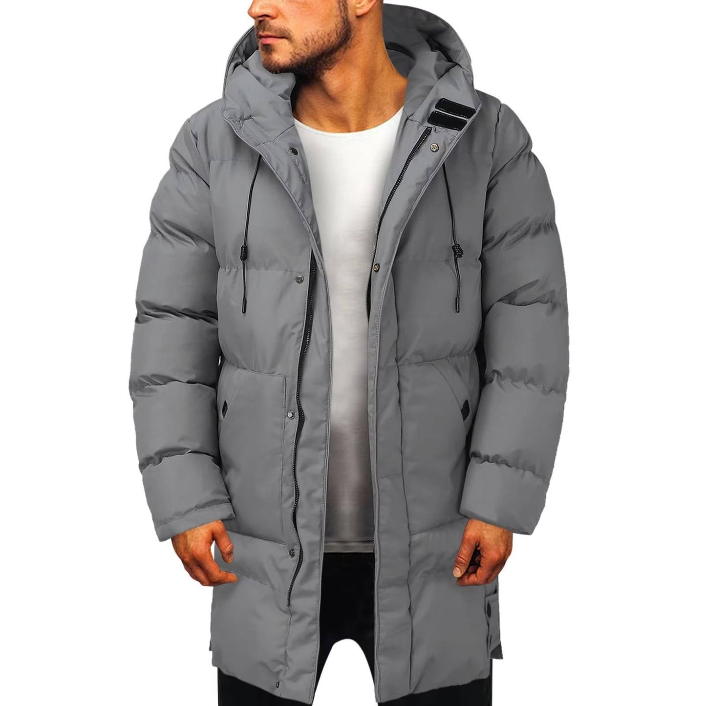 Doudoune À Capuche Pour Homme Amawinc Parka Puffer Longue Hivernale Chaude Résistante Pour Temps Froids