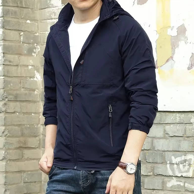 Veste Utilitaire Légère Pour Homme Amawinc Coupe Vent Imperméable Avec Poches Zippées