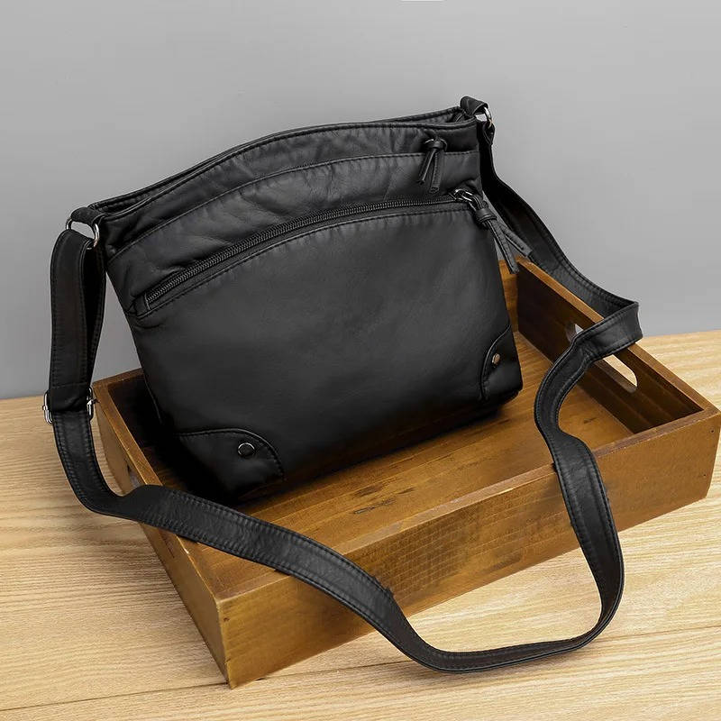 Amawinc Sac Bandoulière En Cuir Pour Femmes Avec Sept Poches Pour Un Rangement Facile Et Organisé