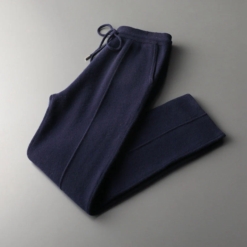 Pantalon Homme En Maille À Coupe Décontractée Avec Taille Élastique Et Poches Avant Amawinc