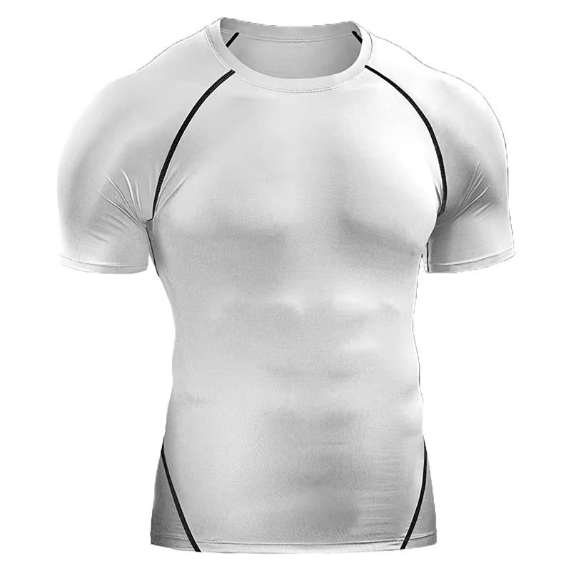 Maillot De Compression Homme À Manches Courtes Pour Entraînement Et Performance Avec Évacuation De L'Humidité