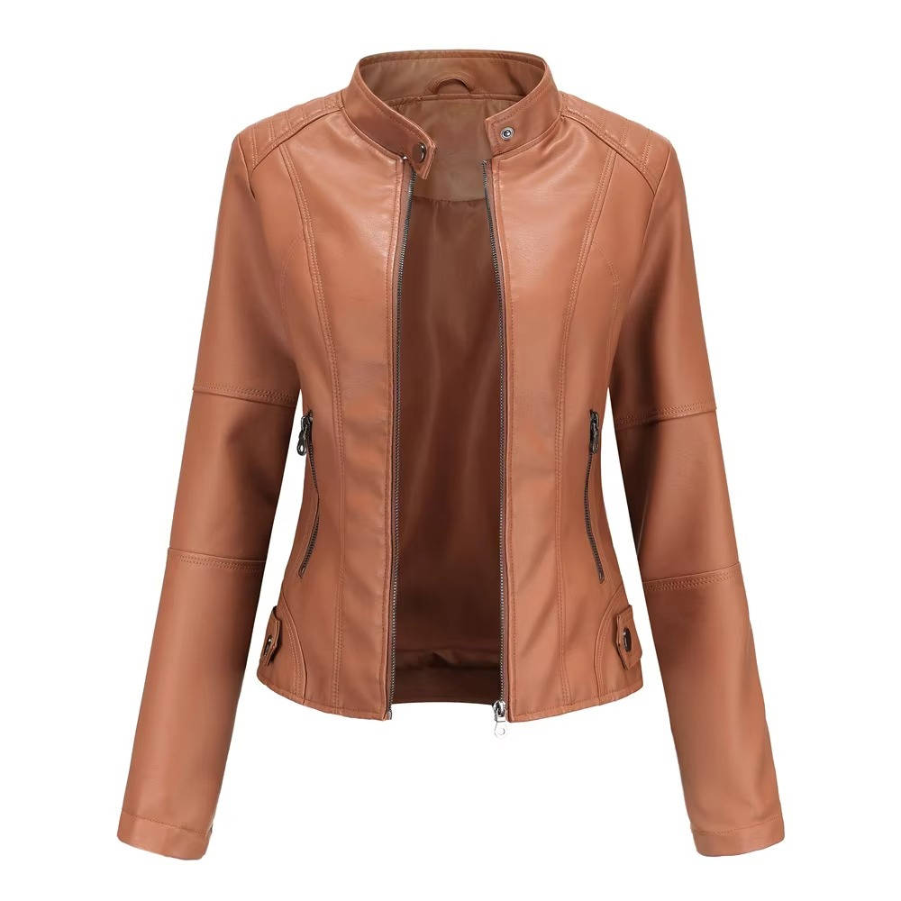 Veste En Cuir Femme Coupe Slim Fit Confortable Et Élégante Pour Le Quotidien Urbain Moderne