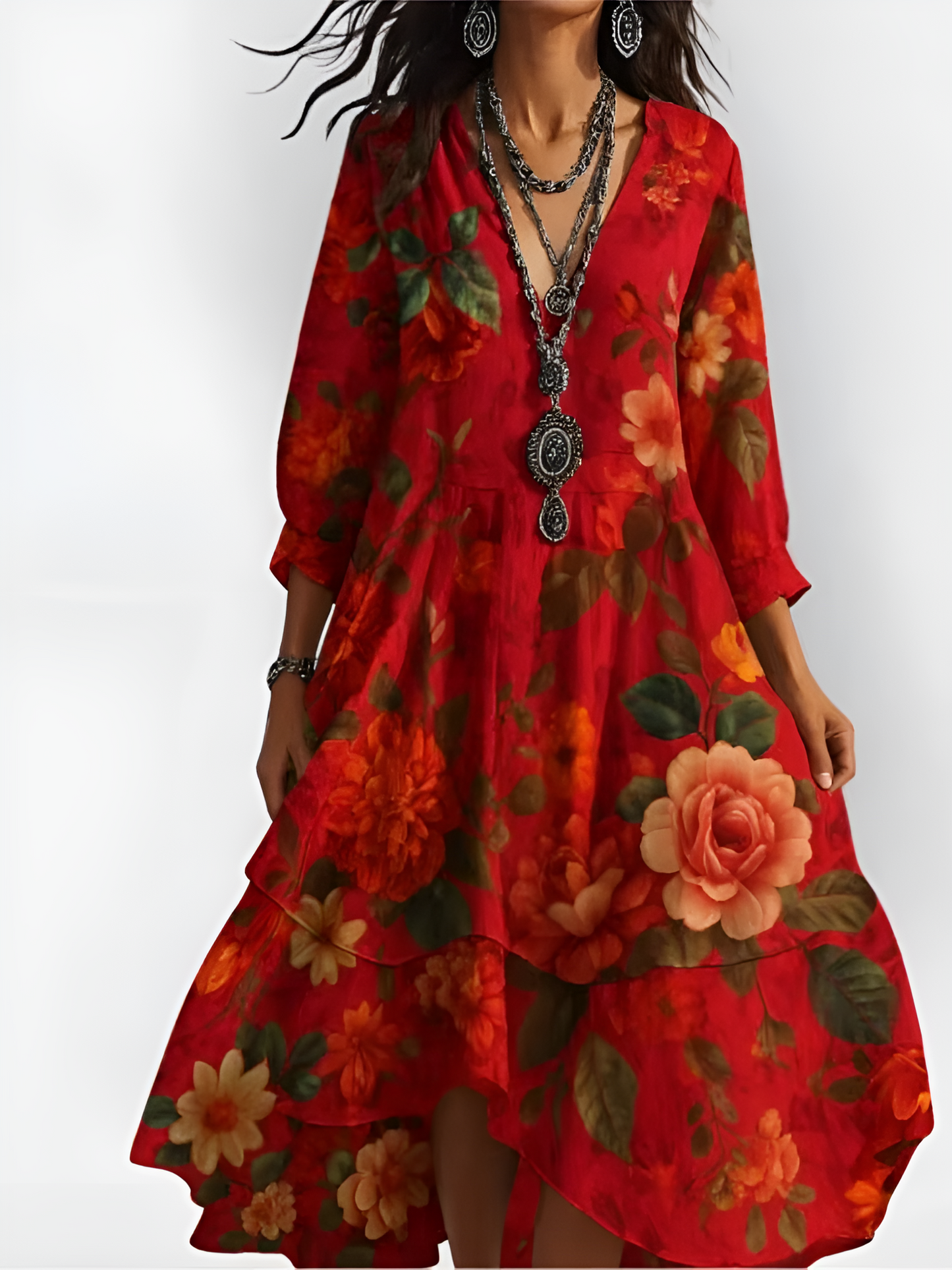 Robe Maxi Boho Florale Vintage Amawinc Confort Moderne Pour Journée Et Soirée Bohème Chic