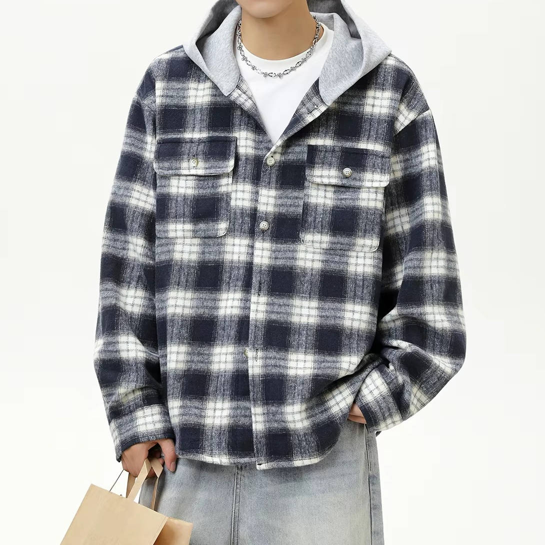 Chemise En Flanelle À Capuche Unisexe Confortable Et Décontractée Pour Le Quotidien