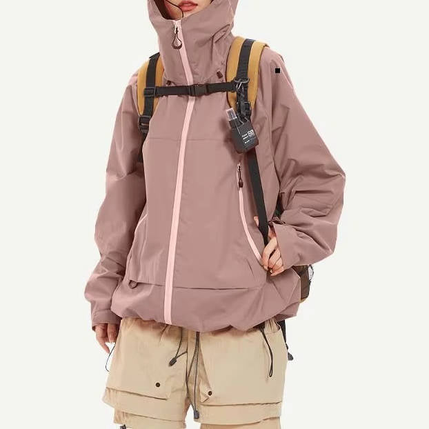 Veste De Randonnée Homme Imperméable Avec Capuche Et Poches Zippées Sur Le Devant