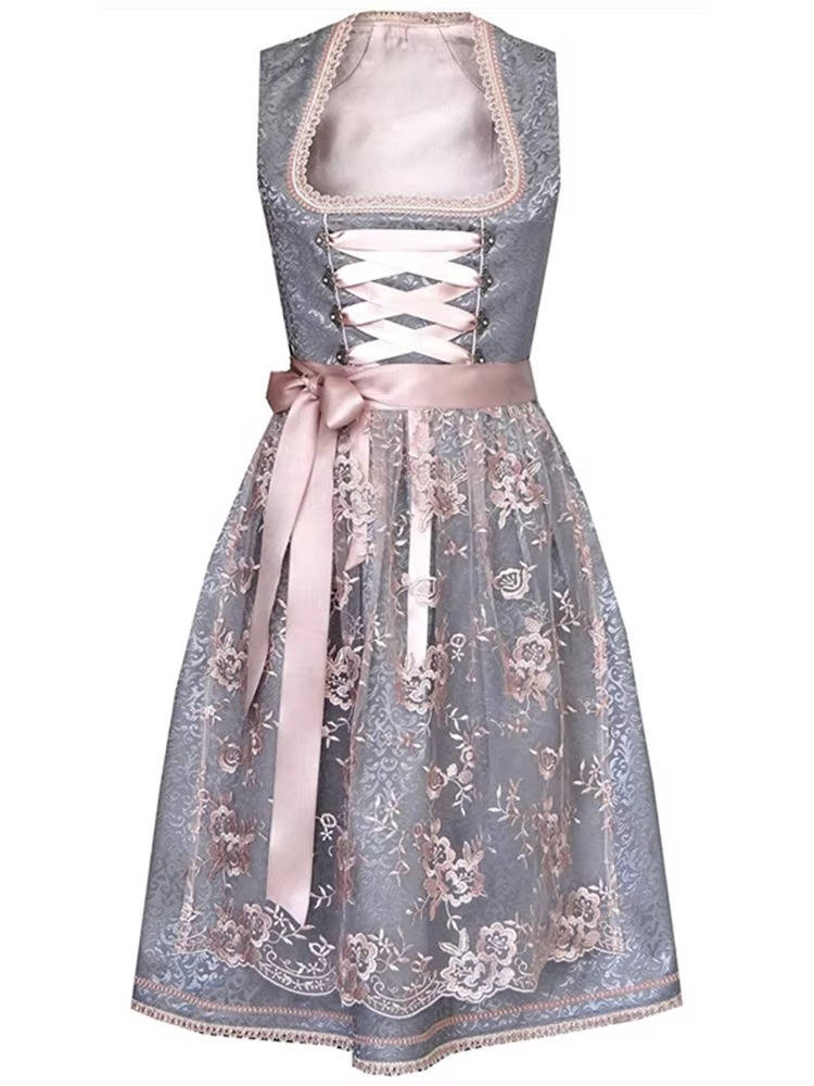 Robe Dirndl Turquoise Amawinc Ensemble Complet Pour Festivités Bavaroises Et Célébrations Thématiques