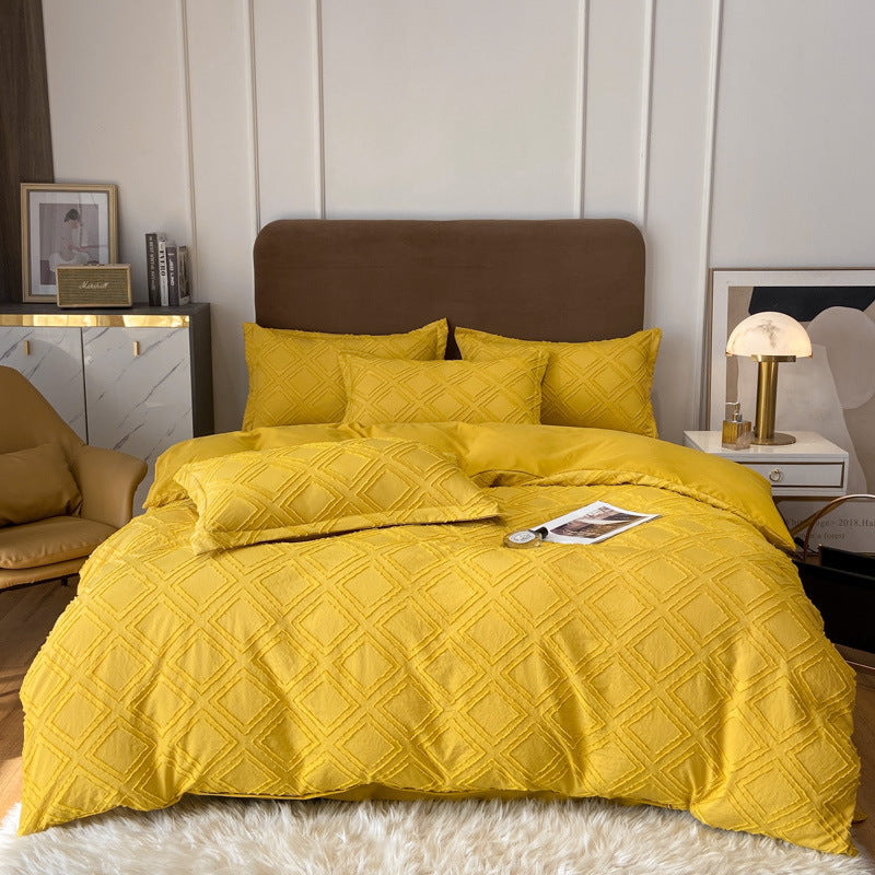 Ensemble De Literie Contemporain En Coton Tufté Pour Chambre Moderne Avec Confort Doux Et Texture Élégante