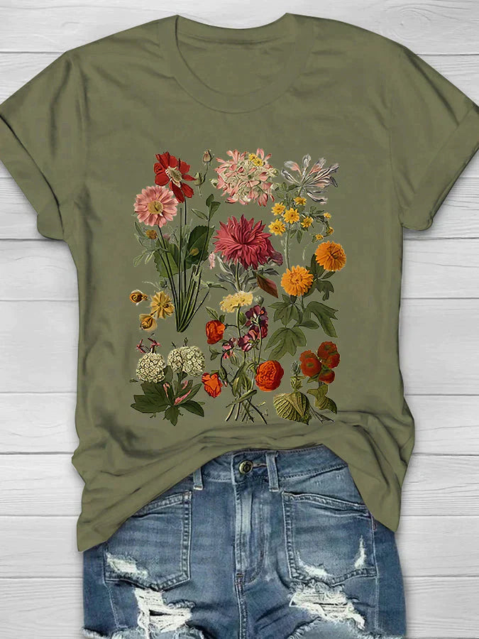Damen T-Shirt Lorelei mit Vintage Blumenmuster