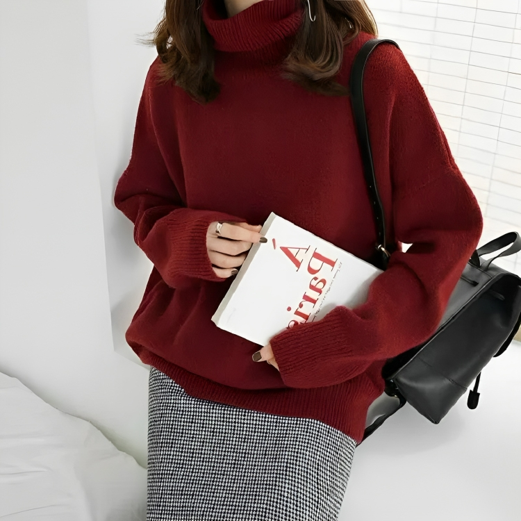 Bequemer Damenpullover mit Rollkragen