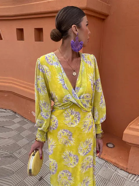 Robe Portefeuille À Imprimé Géométrique Chic Pour Femmes Élégance Intemporelle Et Confort Moderne