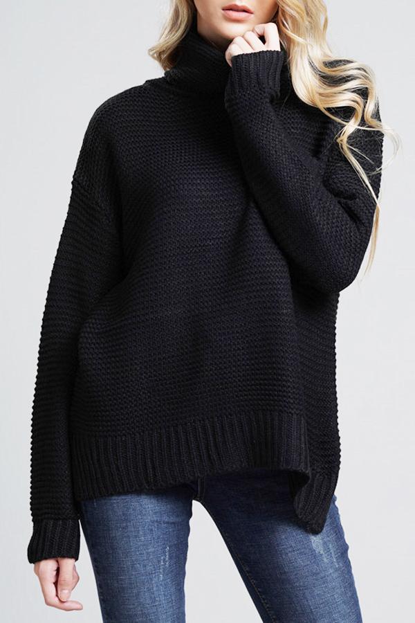 Pull Col Roulé Femme Maille Épaisse Oversize Nordisk-Flair Avec Ourlet Et Poignets Côtelés