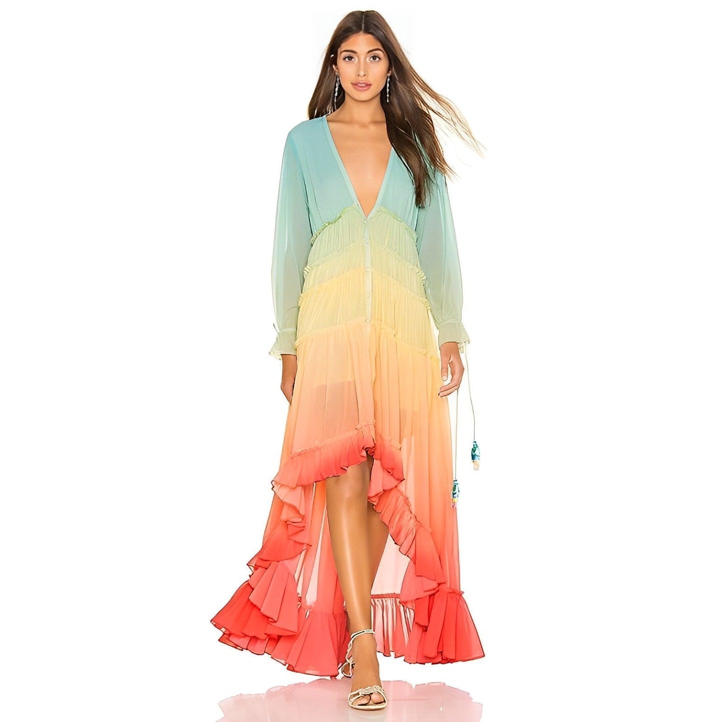 Maxikleid Rainbow Love: Lang & verträumt