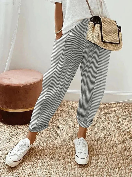Baumwollhose Corinna mit Streifen