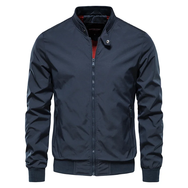 Veste Bomber Légère Pour Printemps Homme Avec Doublure Confortable Et Style Coupe Vent Noir Windbreaker