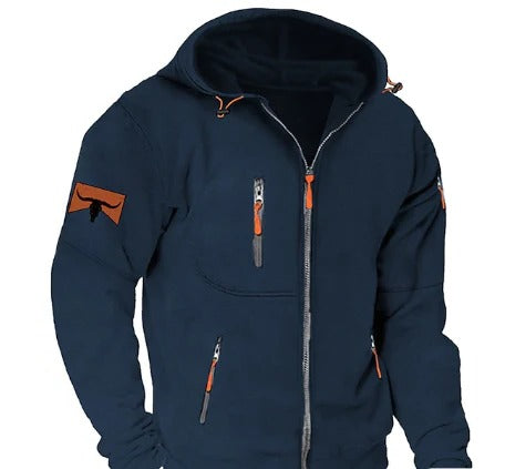 Sweat À Capuche Zippé Chaud Pour Homme Amawinc Avec Poches Vêtement D Hiver Décontracté