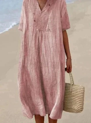 Robe à Coupe Décontractée Légère pour Femme Amawinc Encolure en V Estivale et Confortable