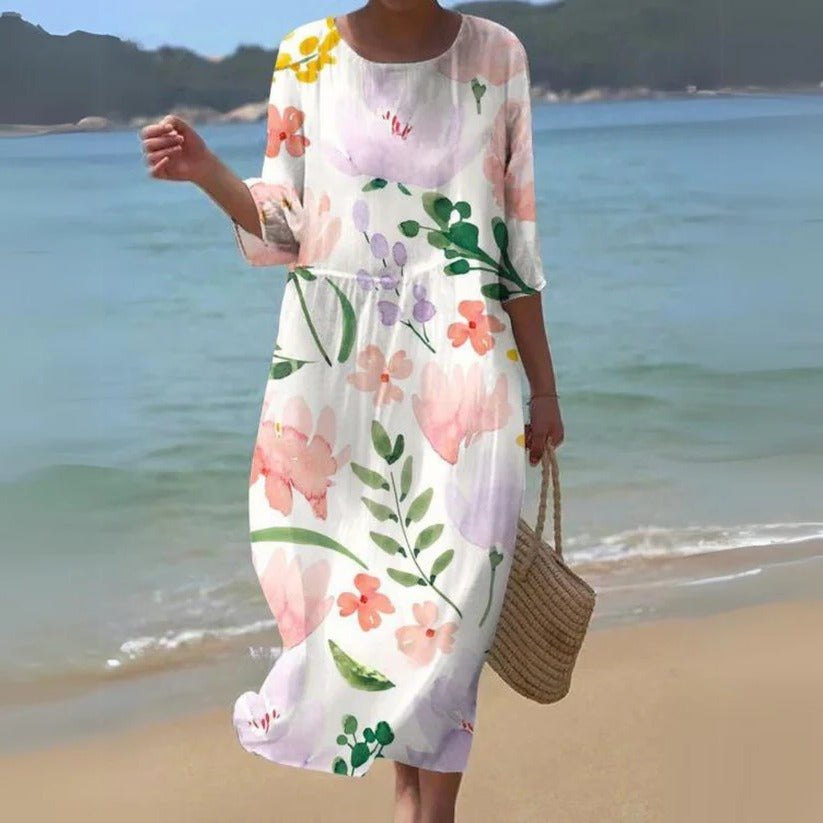 Robe Midi Fluide Élégante Pour Femme Amawinc Silhouette Légère Et Polyvalente Pour Tous Les Styles