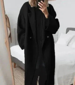 Manteau Oversize Pour Femmes Avec Col Revers Classique Silhouette Décontractée Et Confortable