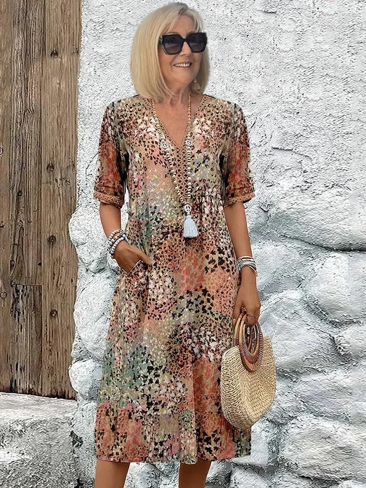 Robe Décolleté En V Pour Femmes Amawinc Légère Et Décontractée Pour Journées Chaudes