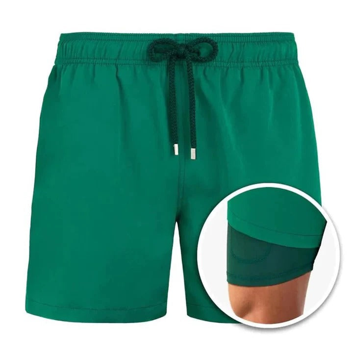 Shorts de Bain Homme Imprimé Tropical Longueur Moyenne Séchage Rapide Cordon Ajustable