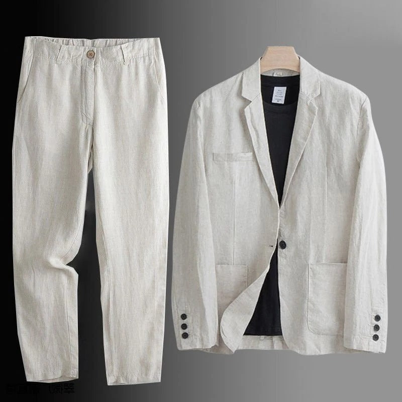 Ensemble Blazer Léger Homme Amawinc Deux Pièces Avec Coupe Décontractée Pour Temps Chaud Bureau et Loisirs