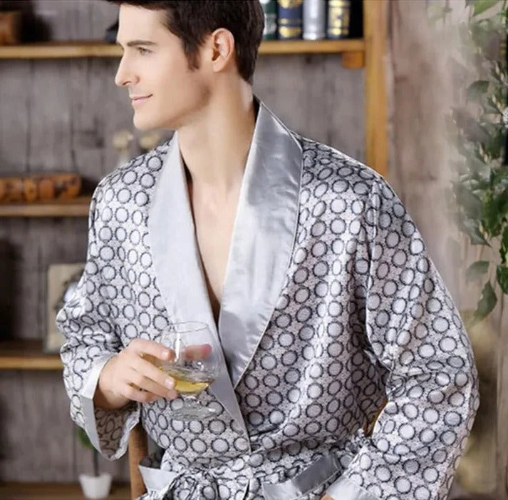 Amawinc Kimono Robe Pour Homme À Motifs Léger Pour Détente Confort Décontracté Et Élégance