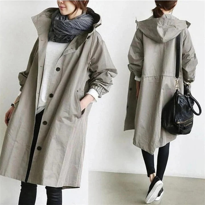 Manteau Long Imperméable À Capuche Pour Femme Pour Usage Extérieur Quotidien Et Temps Pluvieux