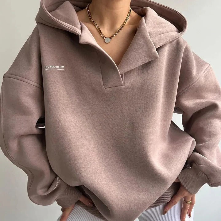 Sweat À Capuche Décontracté Pour Femme Avec Doublure Douce Et Coupe Relaxée Pour L Hiver Et Facile À Superposer