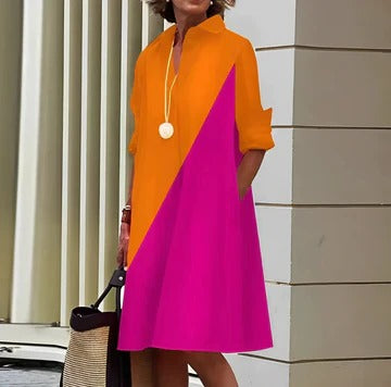 Robe Polo Pour Femme Décontractée Élégante Col Polo Manches Courtes Amawinc Confortable